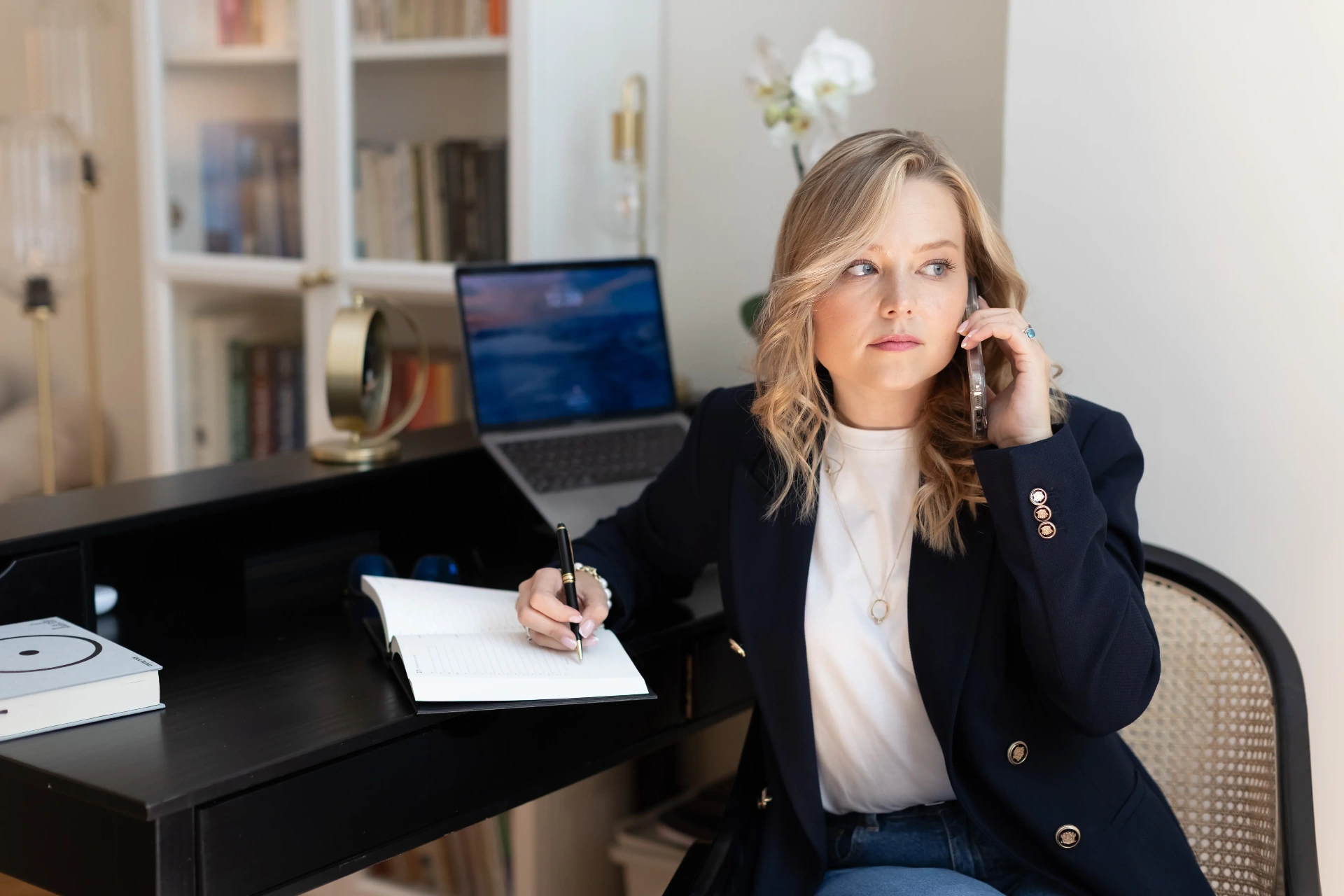 Karolina Misztal - founder of the Liberté Institute, at her desk in the office
